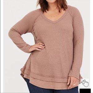 Torrid Taupe Waffle Knit Tunic